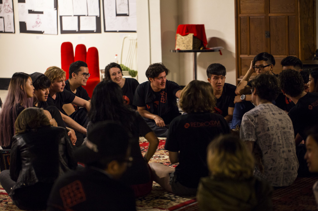 Red Room volunteers gather at the end of a fulfilling day